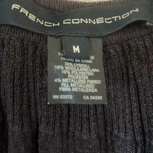 French Connection Draped Batwing Stardust Glitter Wool Blend Sweater Size M - Picture 10 of 10